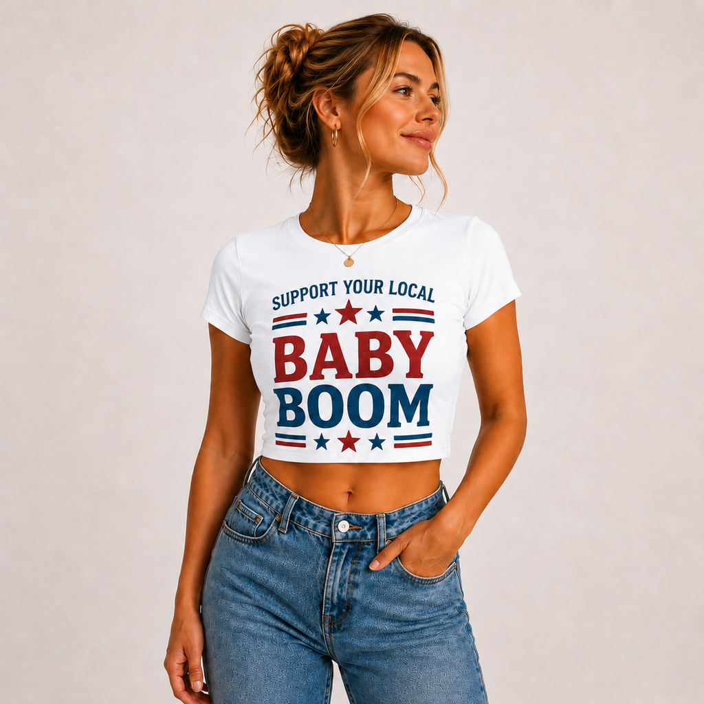 Support Your Local Baby Boom Women's Crop Top