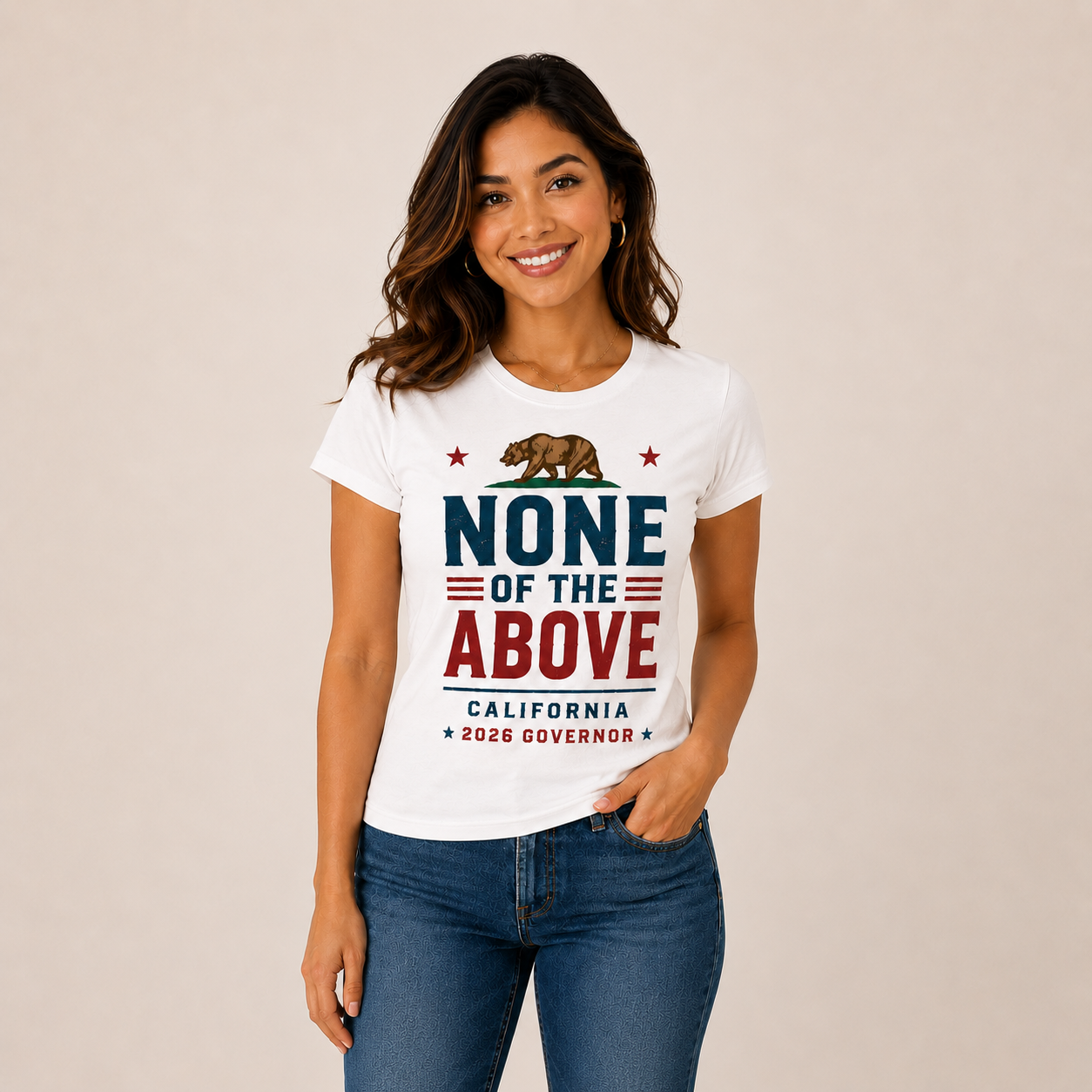 None of the Above California Governor 2026 Women's T-Shirt