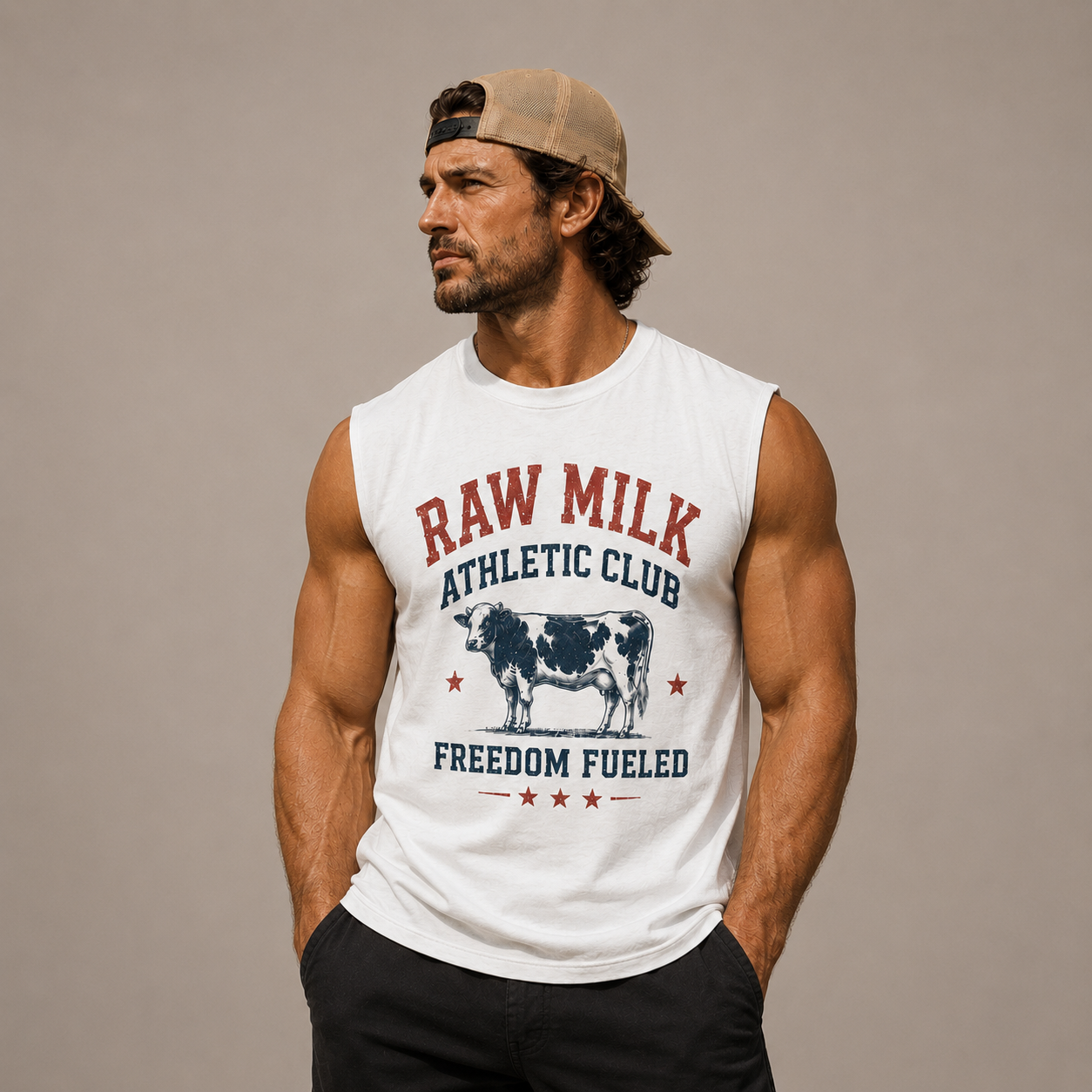 Raw Milk Athletic Club Freedom Fueled Men's Muscle Shirt