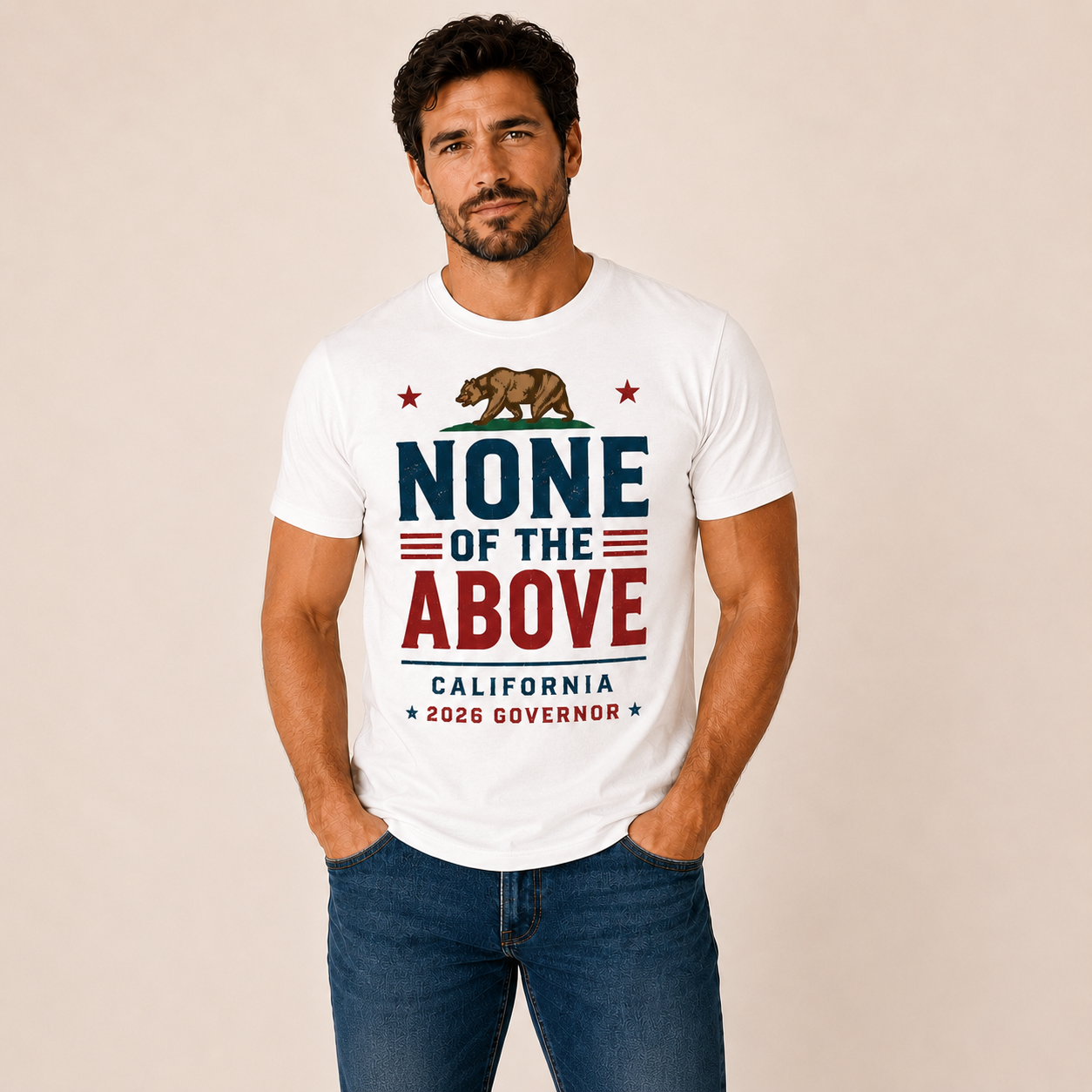 None of the Above California Governor 2026 Men's T-Shirt